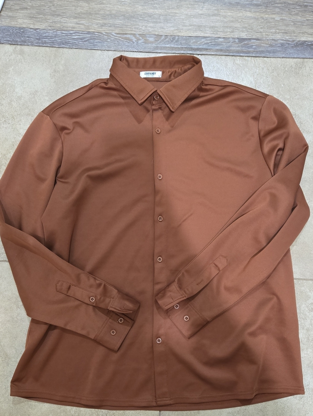 Men's Copper Brown Long-Sleeve Dress Shirt - Copiant